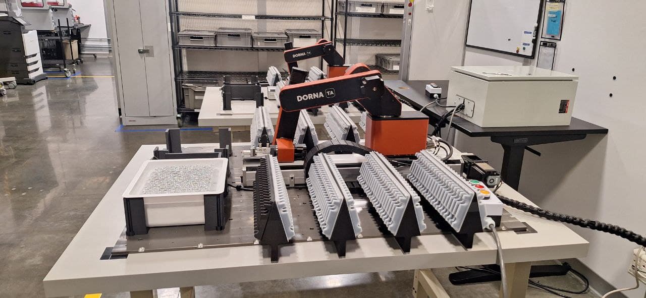 Dorna syringe packaging automation system on production floor
