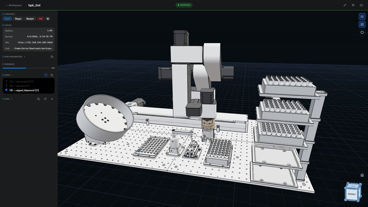 Dorna Workspace 3D simulation environment
